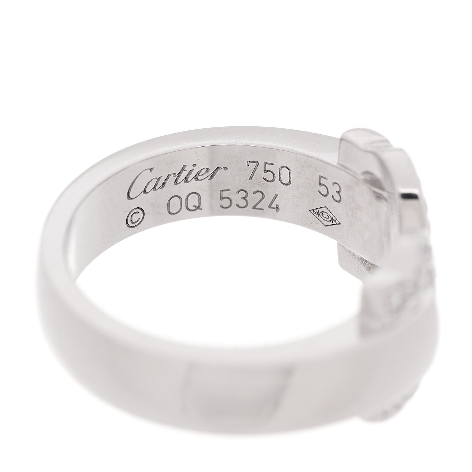 Cartier 18K White Gold Diamond C De Cartier Ring 53 6.5 4 of 4