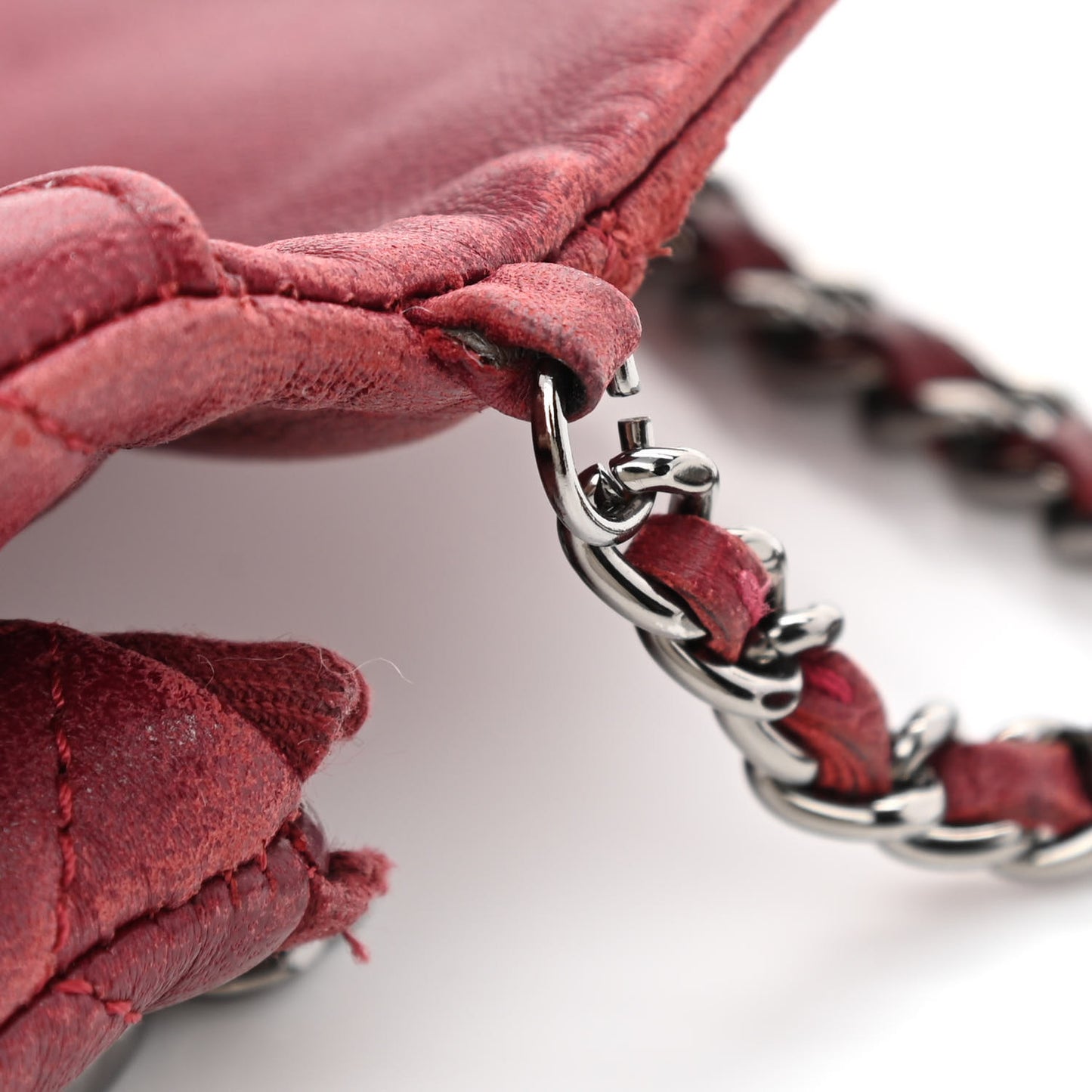 Lambskin Quilted Mini Mineral Nights Flap Crossbody Bag Dark Red