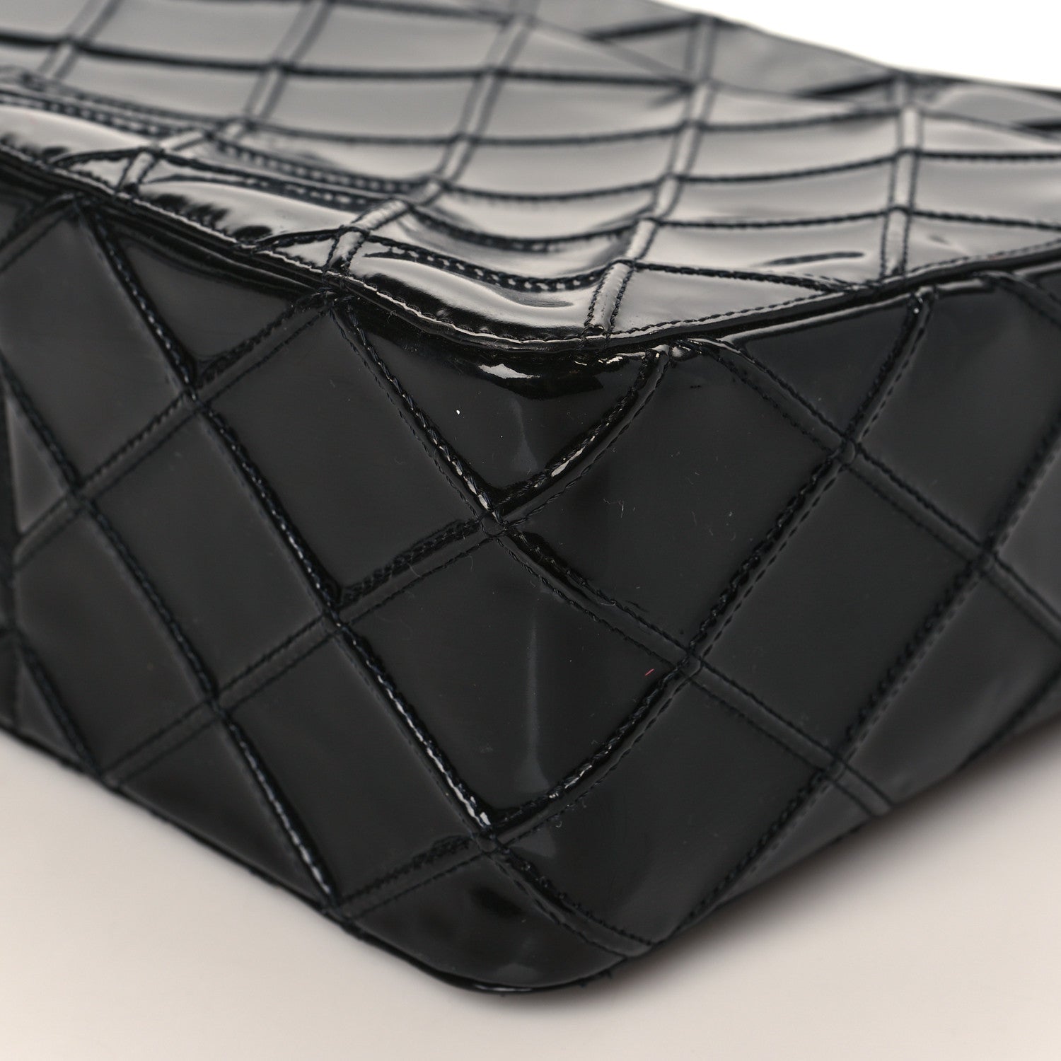 Chanel Patent Diamond Stitch Shoulder Bag Black 9 of 13