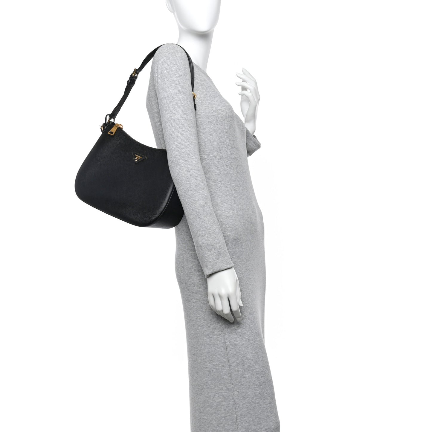 Saffiano Lux Shoulder Bag Black