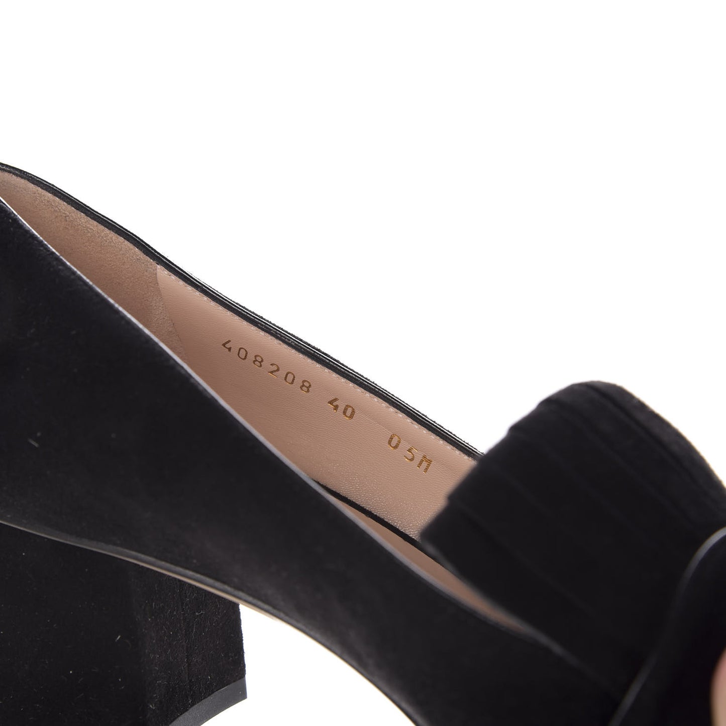 Kid Scamosciato GG Marmont Fringe 50mm Loafer Pumps 40 Black