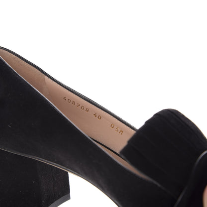 Gucci Kid Scamosciato GG Marmont Fringe 50mm Loafer Pumps 40 Black 9 of 9
