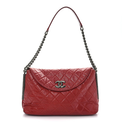 Chanel Glazed Calfskin Hobo Red 1 of 10