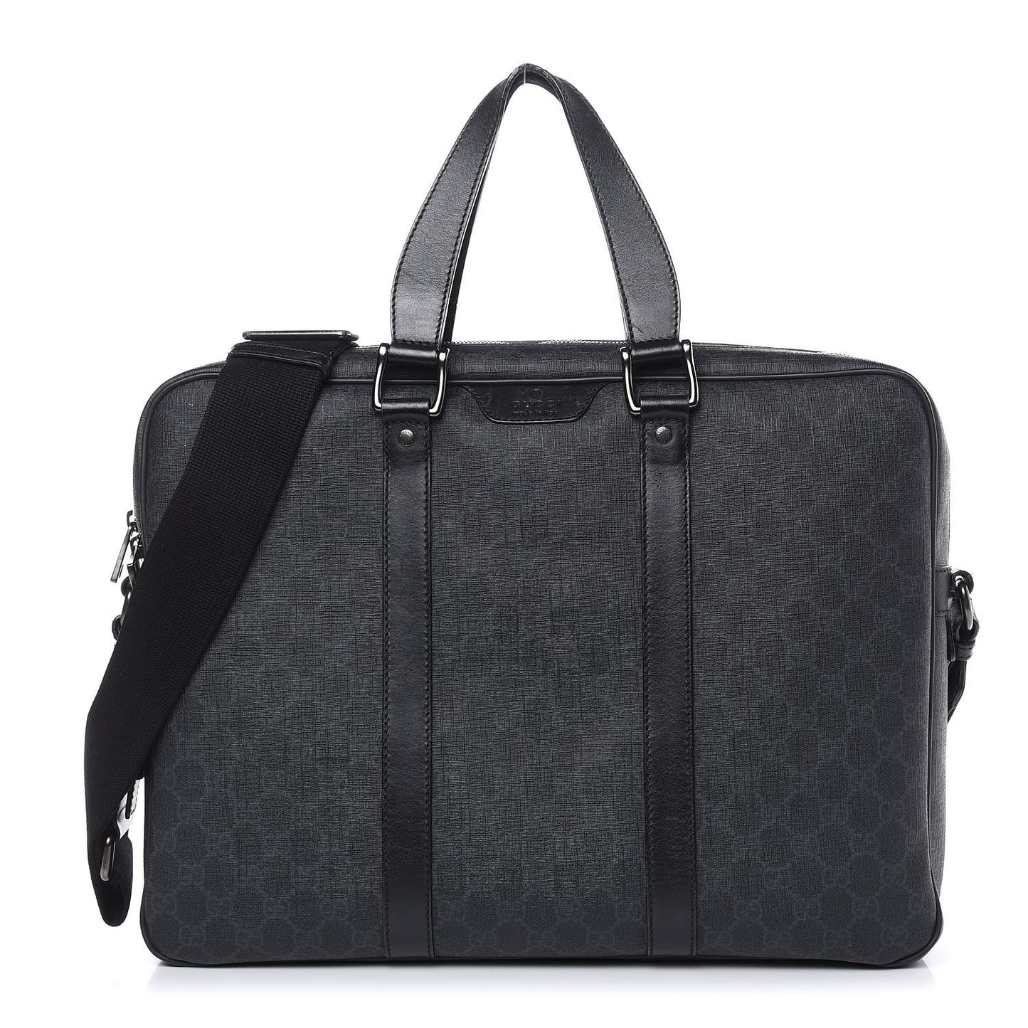 GG Supreme Monogram Briefcase Black Grey