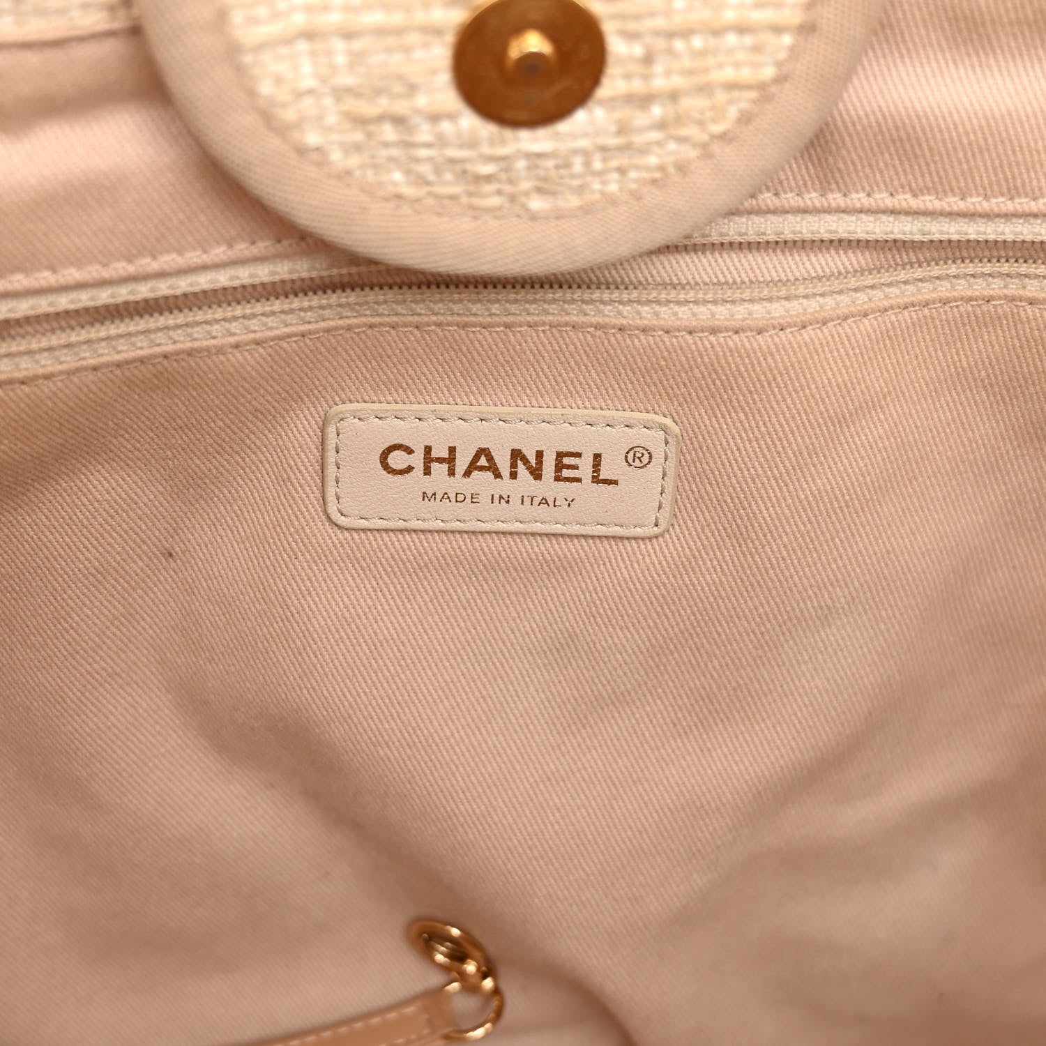 Chanel Canvas Medium Deauville Tote Light Beige 6 of 10