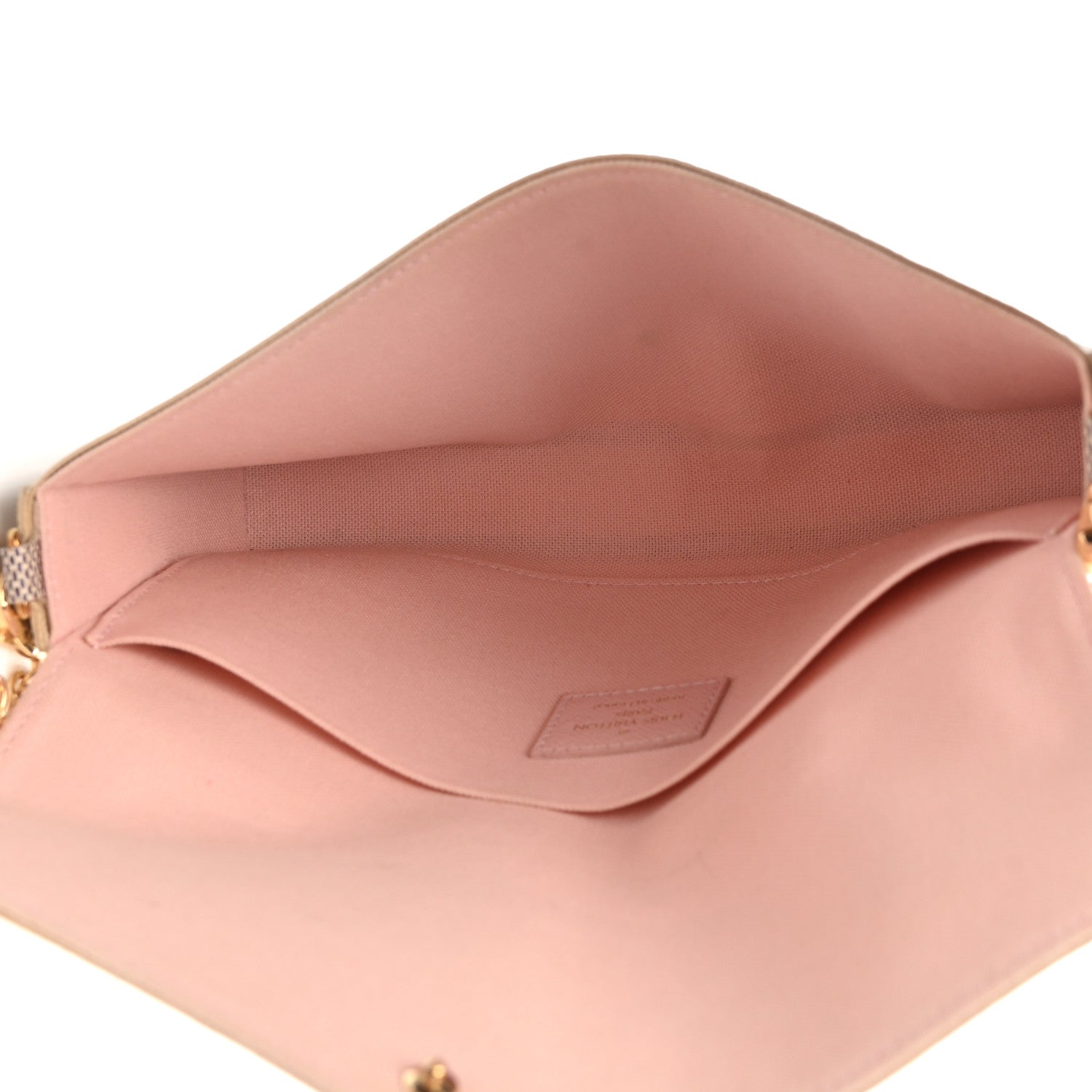 Louis Vuitton Damier Azur Pochette Felicie Chain Wallet Rose Ballerine 5 of 10