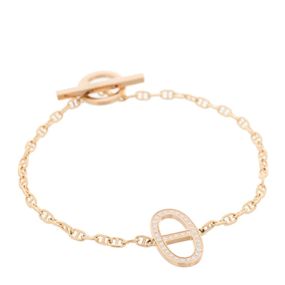 Hermes 18K Rose Gold Diamond Chaine d'Ancre Contour Bracelet SH 1 of 6