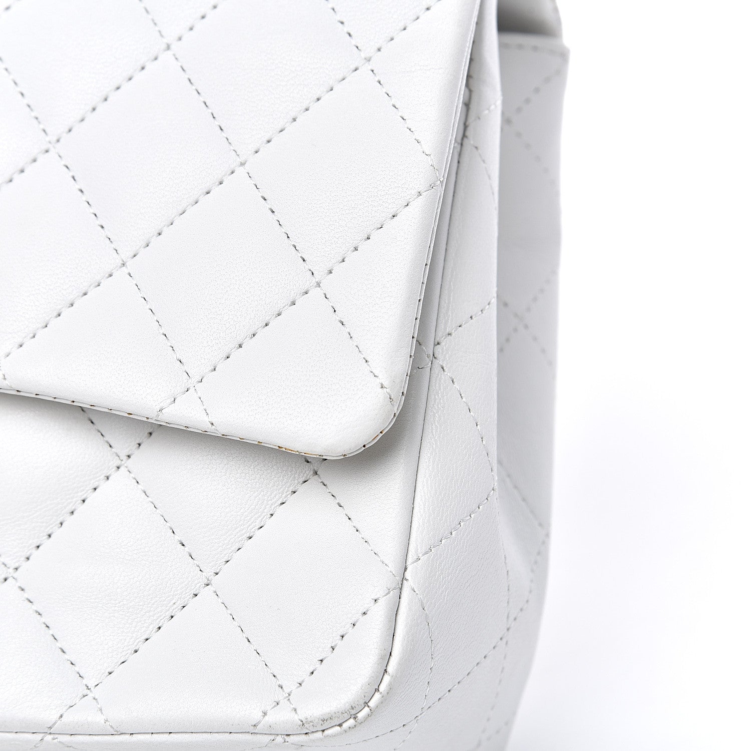 Chanel Lambskin Quilted Medium Single Flap White 9 of 12