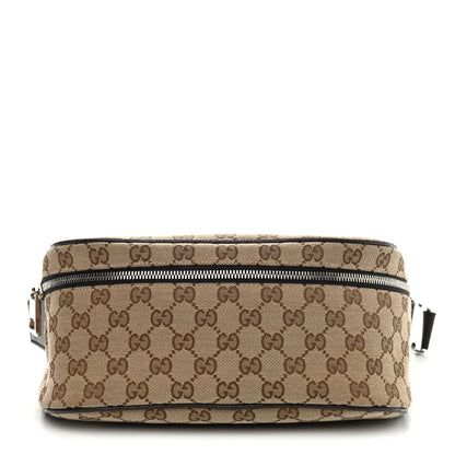 Gucci Monogram Dollar Calfskin Waist Pouch Beige Ebony Testa di Moro Marrone Scuro 1 of 9