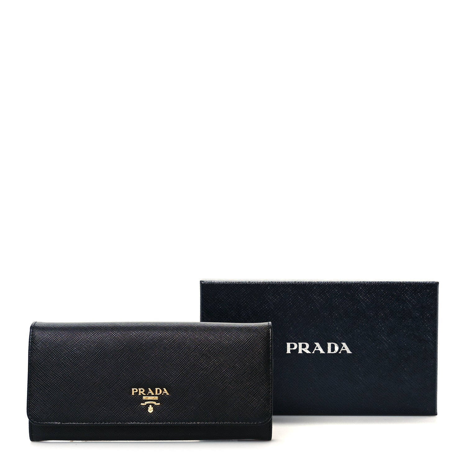 Prada Saffiano Metal Continental Flap Wallet Black 18 of 18