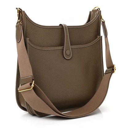 Hermes Taurillon Clemence Evelyne III PM Etoupe 3 of 12