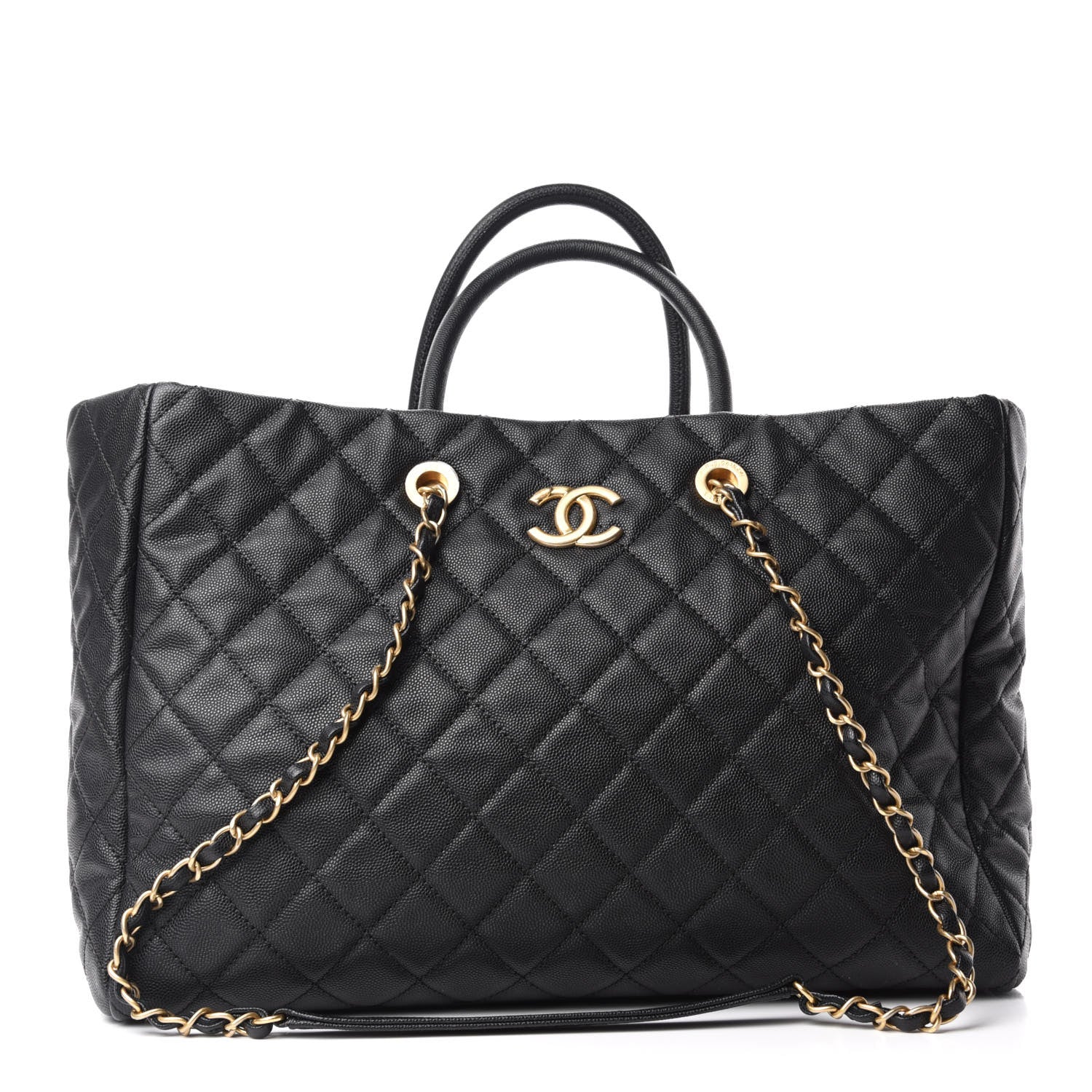 Chanel Caviar Quilted Large Coco Handle Shopping Tote Black 1 of 11