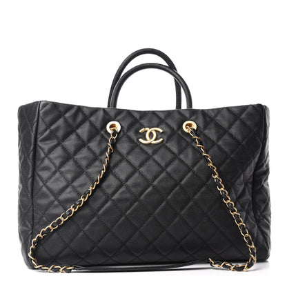 Chanel Caviar Quilted Large Coco Handle Shopping Tote Black 1 of 11