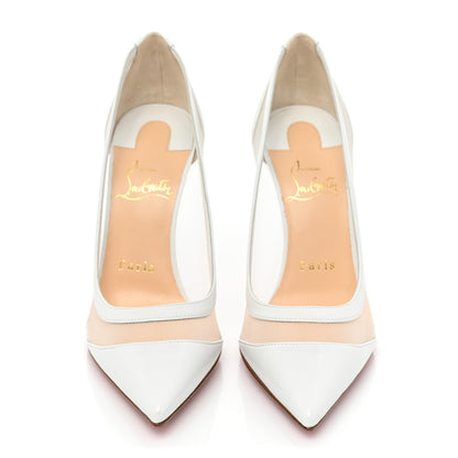 Christian Louboutin Kid Rete Galativi 100 Pumps 36 Bianco 2 of 10
