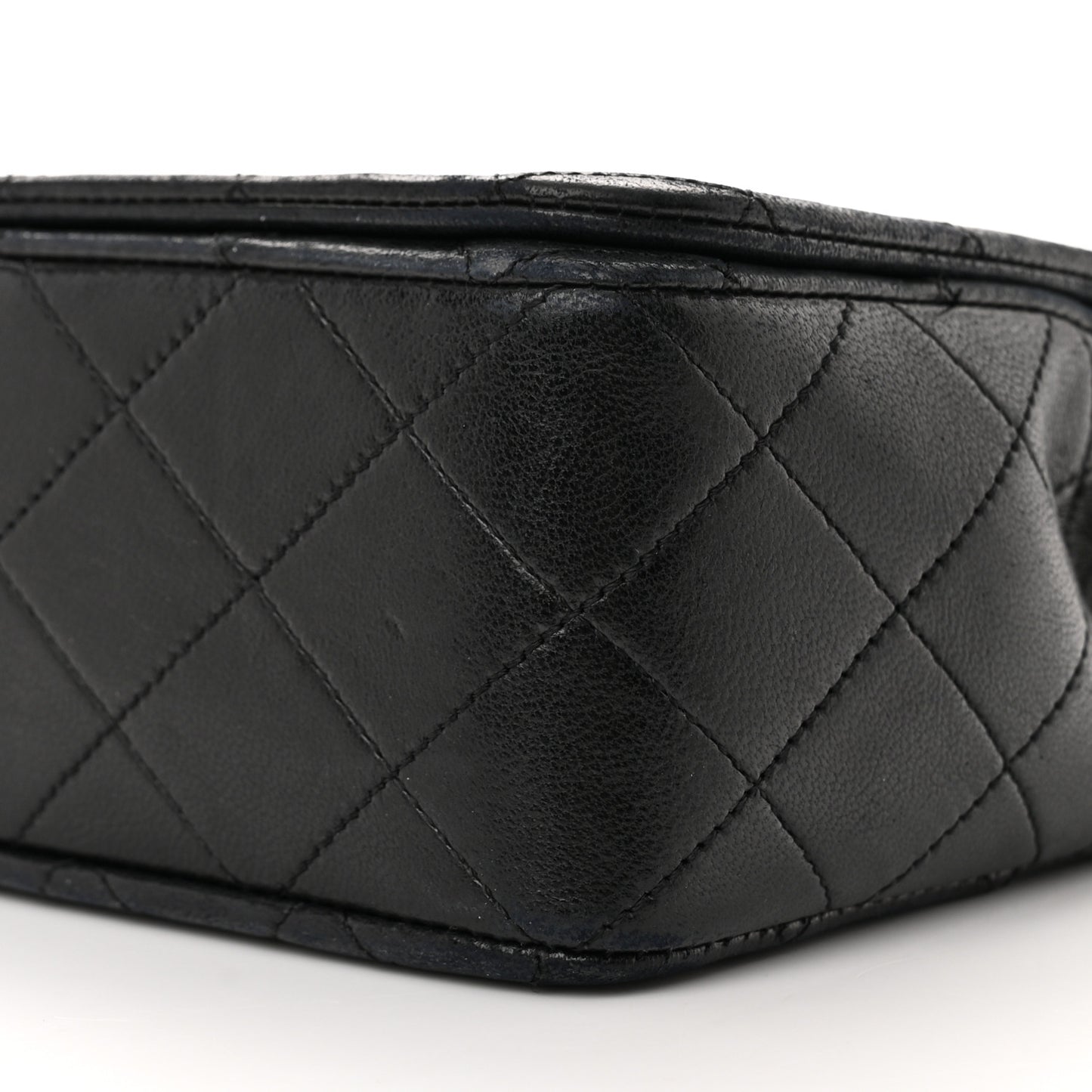 Lambskin Quilted Small Single Flap Black