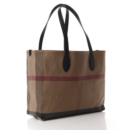 Burberry Coated Canvas Mega Check Medium Doodle Tote Black 1 of 9