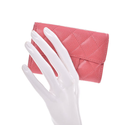 Chanel Caviar Quilted Flap Card Holder Pink 2 of 9