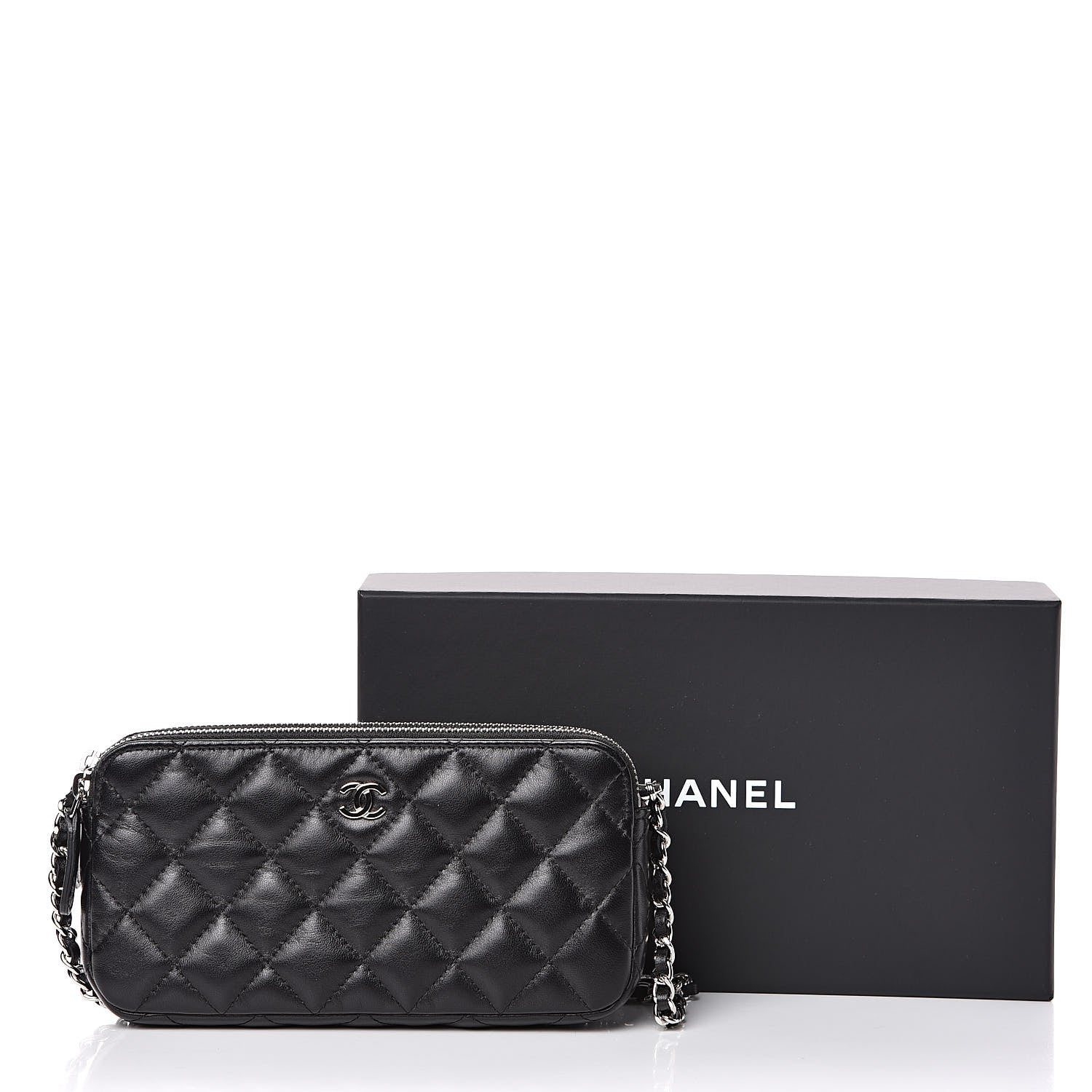 Chanel Lambskin Quilted Small Clutch With Chain Black 13 of 13