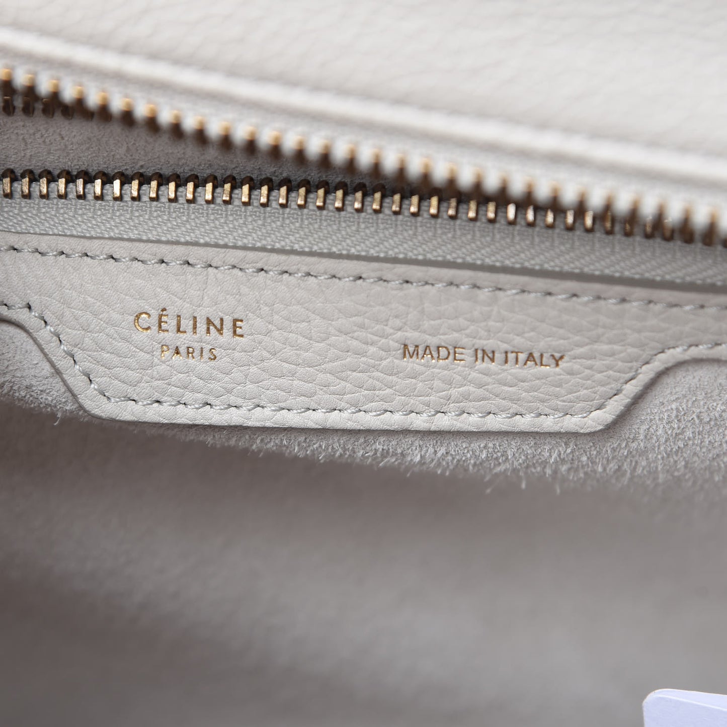 Drummed Calfskin Micro Luggage Chalk