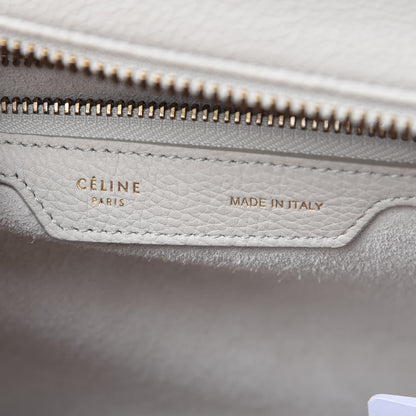 Celine Drummed Calfskin Micro Luggage Chalk 7 of 10