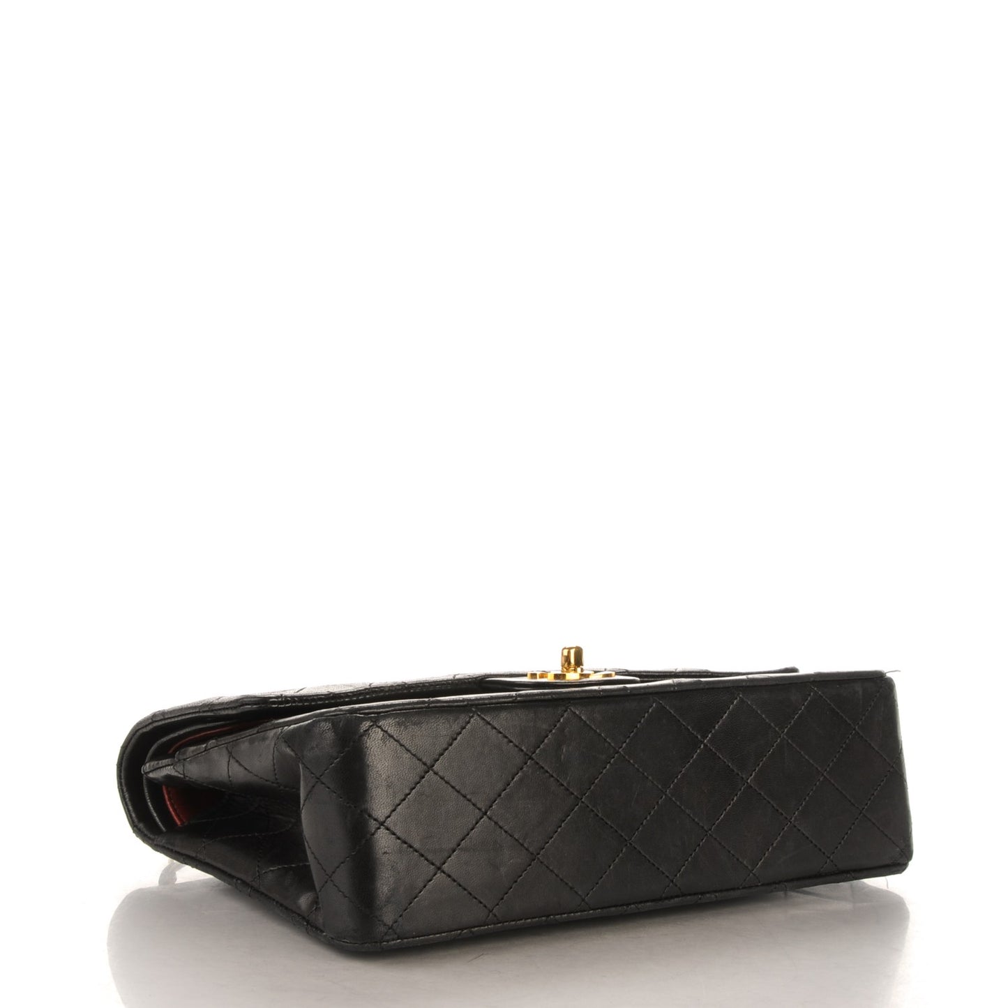 Lambskin Quilted Medium Double Flap Black