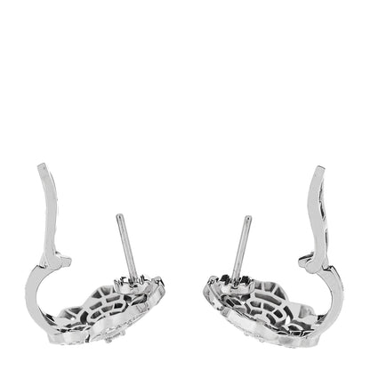 Chanel 18K White Gold Diamond Bouton de Camélia Earrings 3 of 4