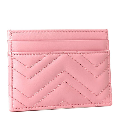 Gucci Calfskin Matelasse GG Marmont Card Holder Wild Rose 2 of 4