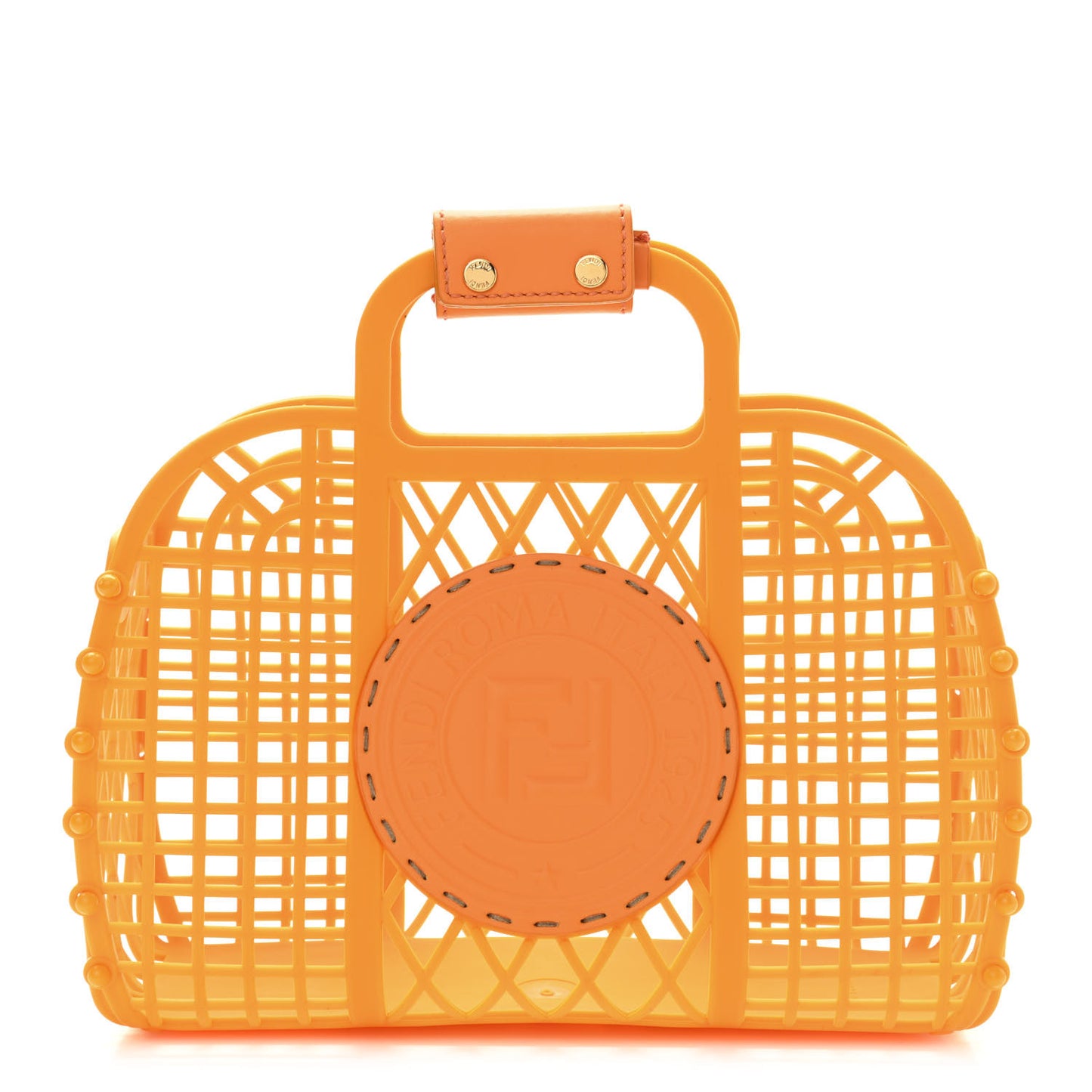 Recycled Plastic Vitello Liberty Matte Small Fendi Basket Clementine