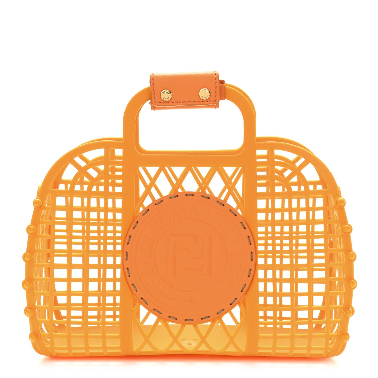 Fendi Recycled Plastic Vitello Liberty Matte Small Fendi Basket Clementine 1 of 10