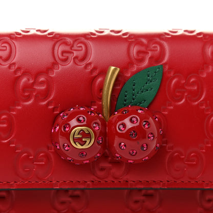 Gucci Guccissima Mini Cherry Chain Bag Hibiscus Red 9 of 10