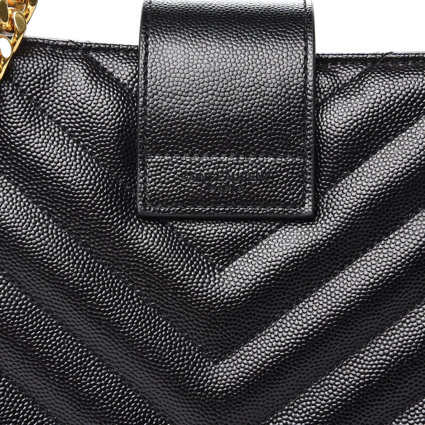 Grain De Poudre Matelasse Chevron Monogram Shopping Bag Black