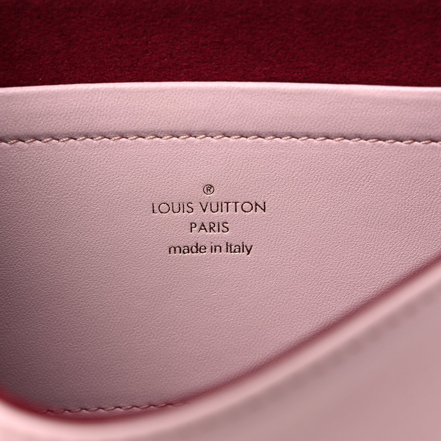 Lambskin Embossed Monogram Pochette Coussin Rose