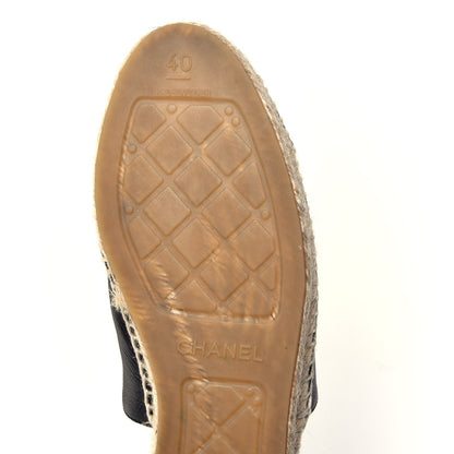 Chanel Calfskin CC Espadrille Mules 40 Black 8 of 10
