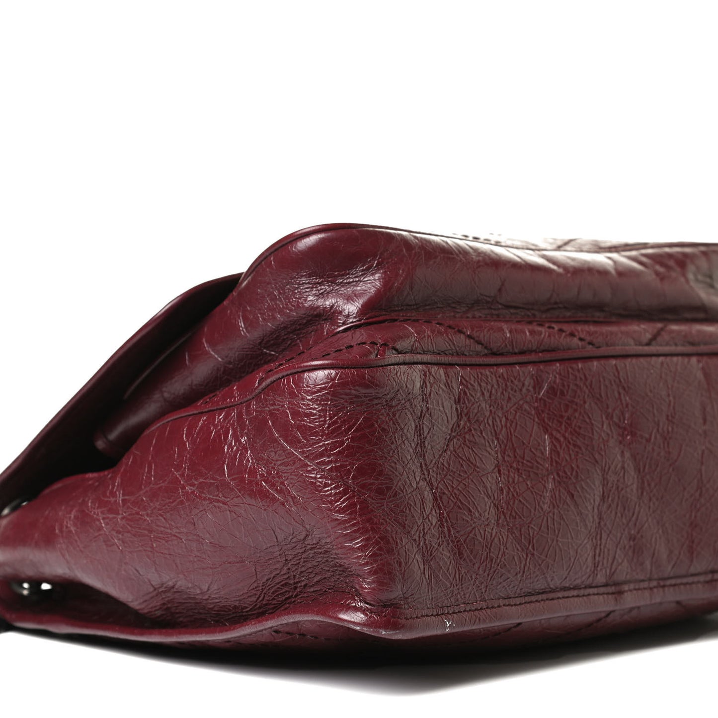 Crinkled Calfskin Matelasse Monogram Large Niki Chain Satchel Rouge Legion