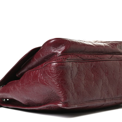 Saint Laurent Crinkled Calfskin Matelasse Monogram Large Niki Chain Satchel Rouge Legion 15 of 21