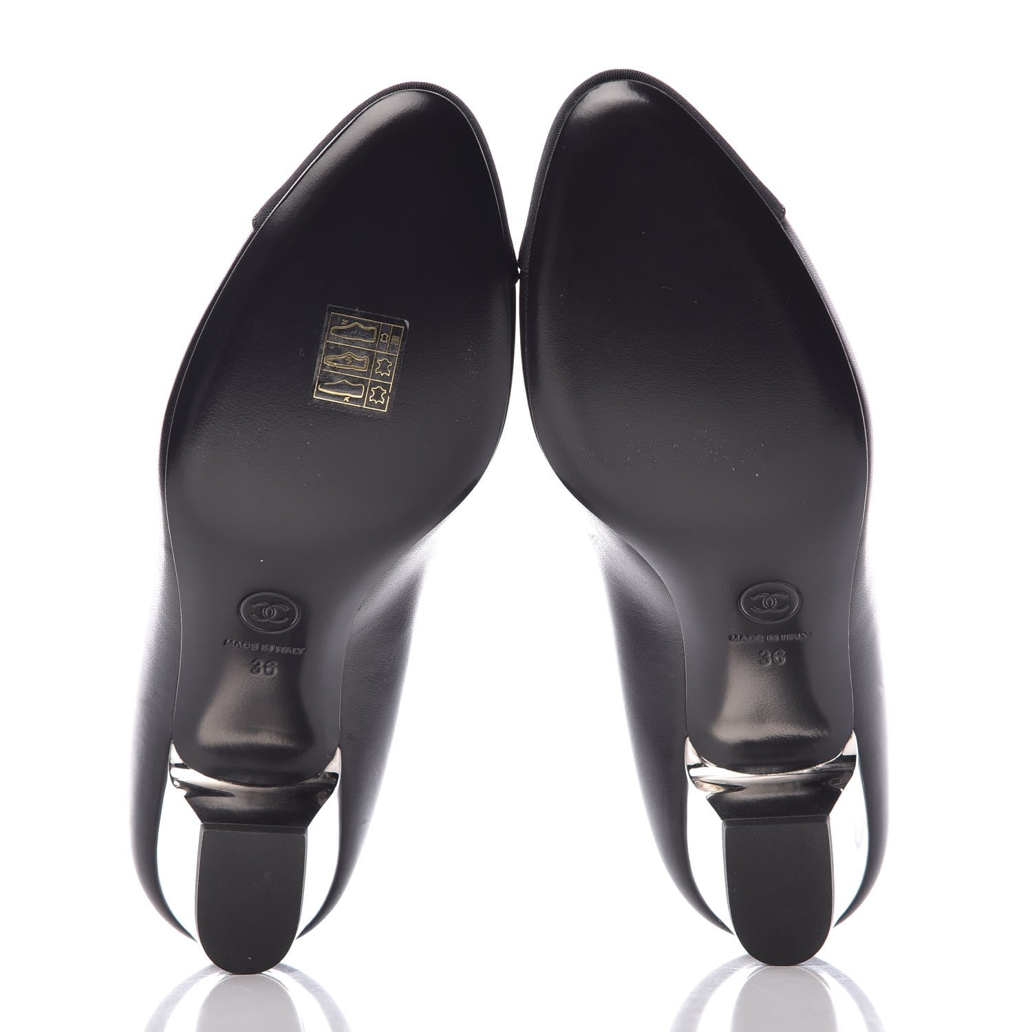 Chanel Lambskin Grosgrain CC Pumps 36 Black 5 of 9