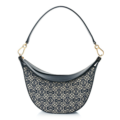 Loewe Jacquard Anagram Calfskin Small Luna Navy Black 1 of 11