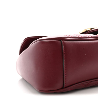 Gucci Calfskin Matelasse Small GG Marmont Shoulder Bag Rosso Ancora Red 8 of 9