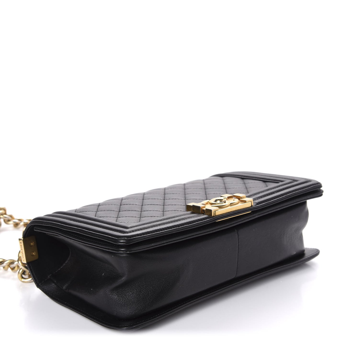 Calfskin Quilted Medium Boy Flap Black
