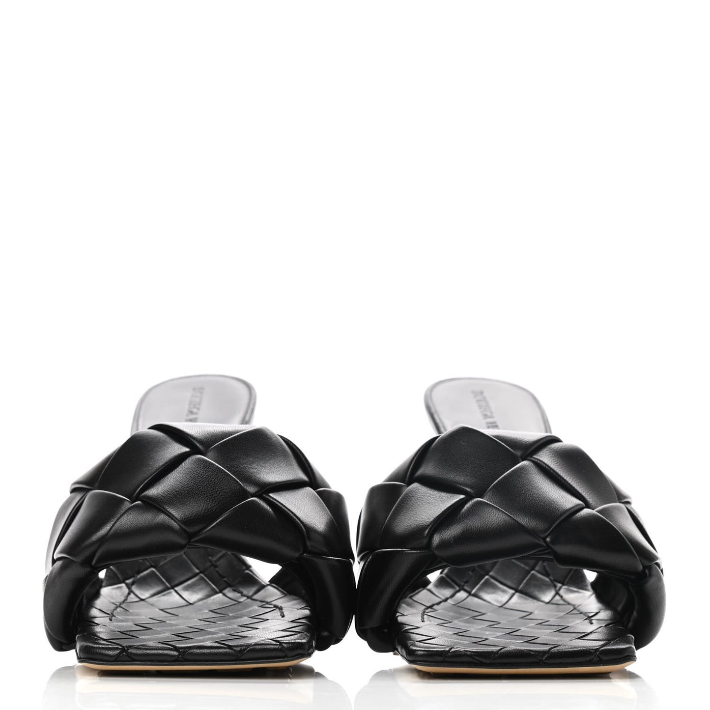 Nappa Maxi Intrecciato Lido Mule Sandals 40 Black