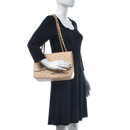 Chanel Caviar Quilted Jumbo Single Flap Beige Clair 2 of 7