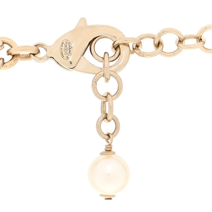 Chanel Pearl Crystal CC Camellia Express Multi Strand Necklace Gold 4 of 4
