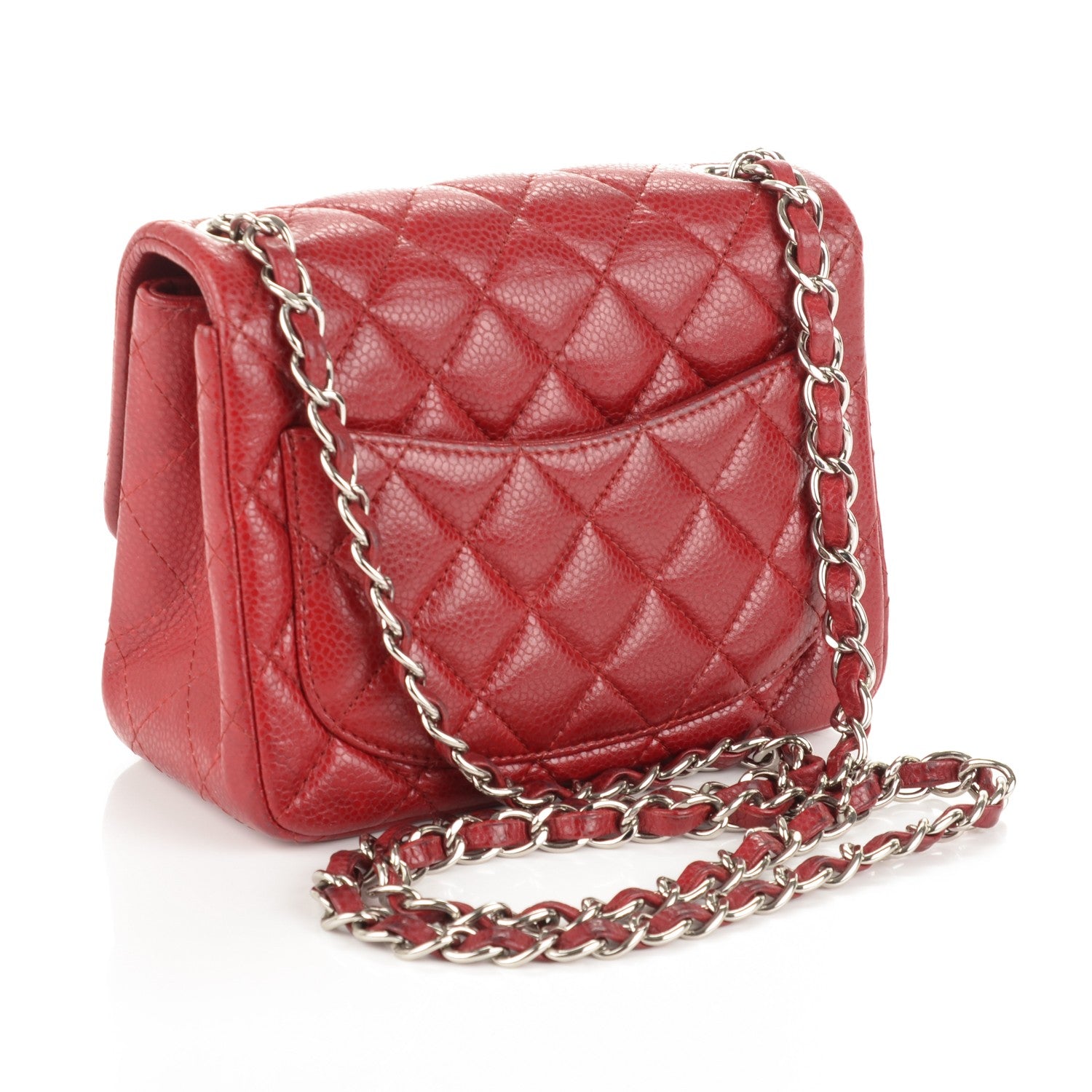 Chanel Caviar Quilted Mini Square Flap Red 3 of 7