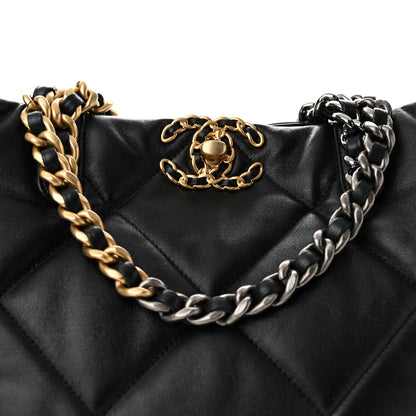 Chanel Lambskin Quilted Chanel 19 Shopping Bag Black 8 of 11