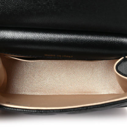 Chanel Caviar Quilted  Mini Flap Clutch With Chain Black 5 of 12