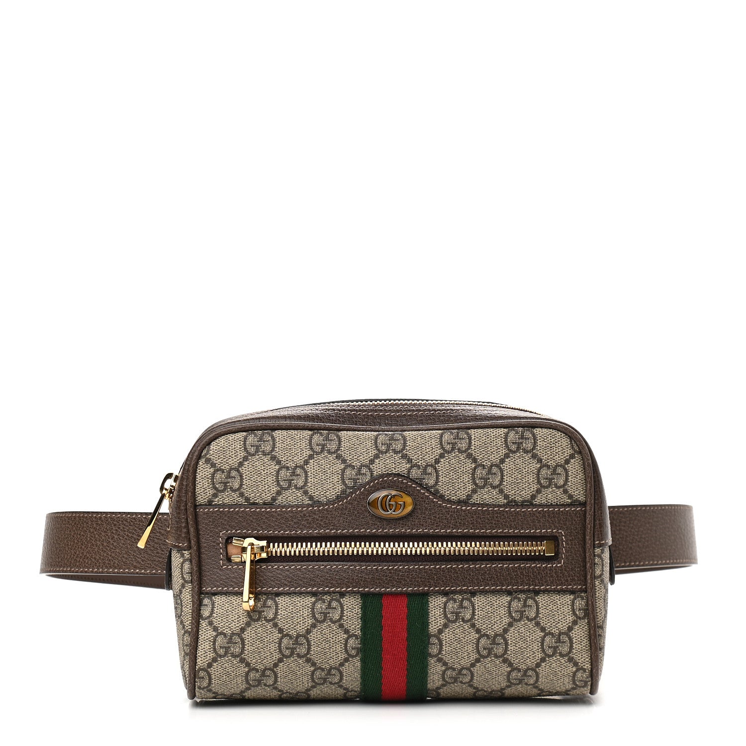 Gucci GG Supreme Monogram Web Small Ophidia Belt Bag 85 34 Dark Brown 1 of 10