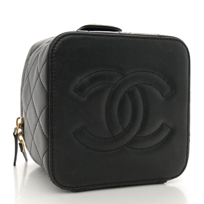 Chanel Calfskin Quilted Small Vanity Case With Chain Black 4 of 12