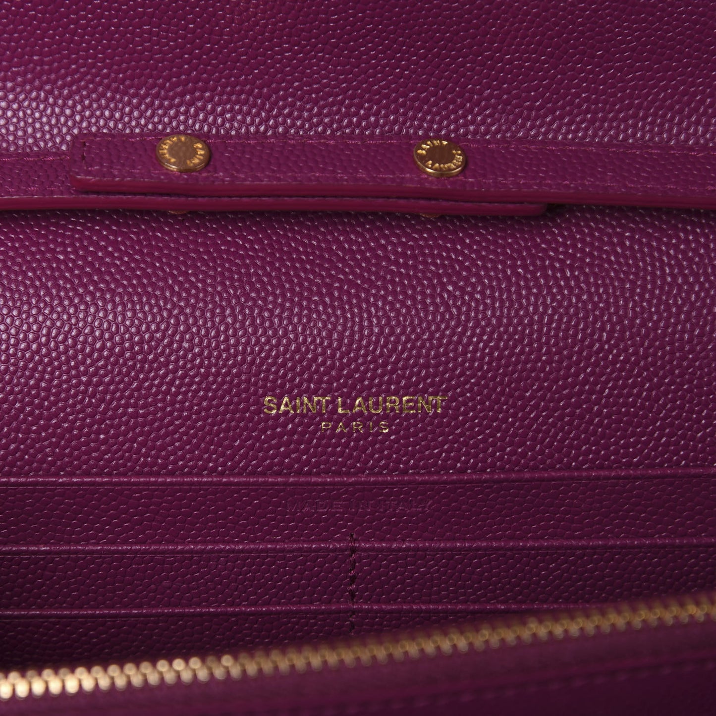 Grain De Poudre Matelasse Chevron Monogram Chain Wallet Dark Grape