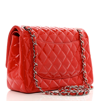 Chanel Patent Quilted Jumbo Double Flap Red 3 of 12