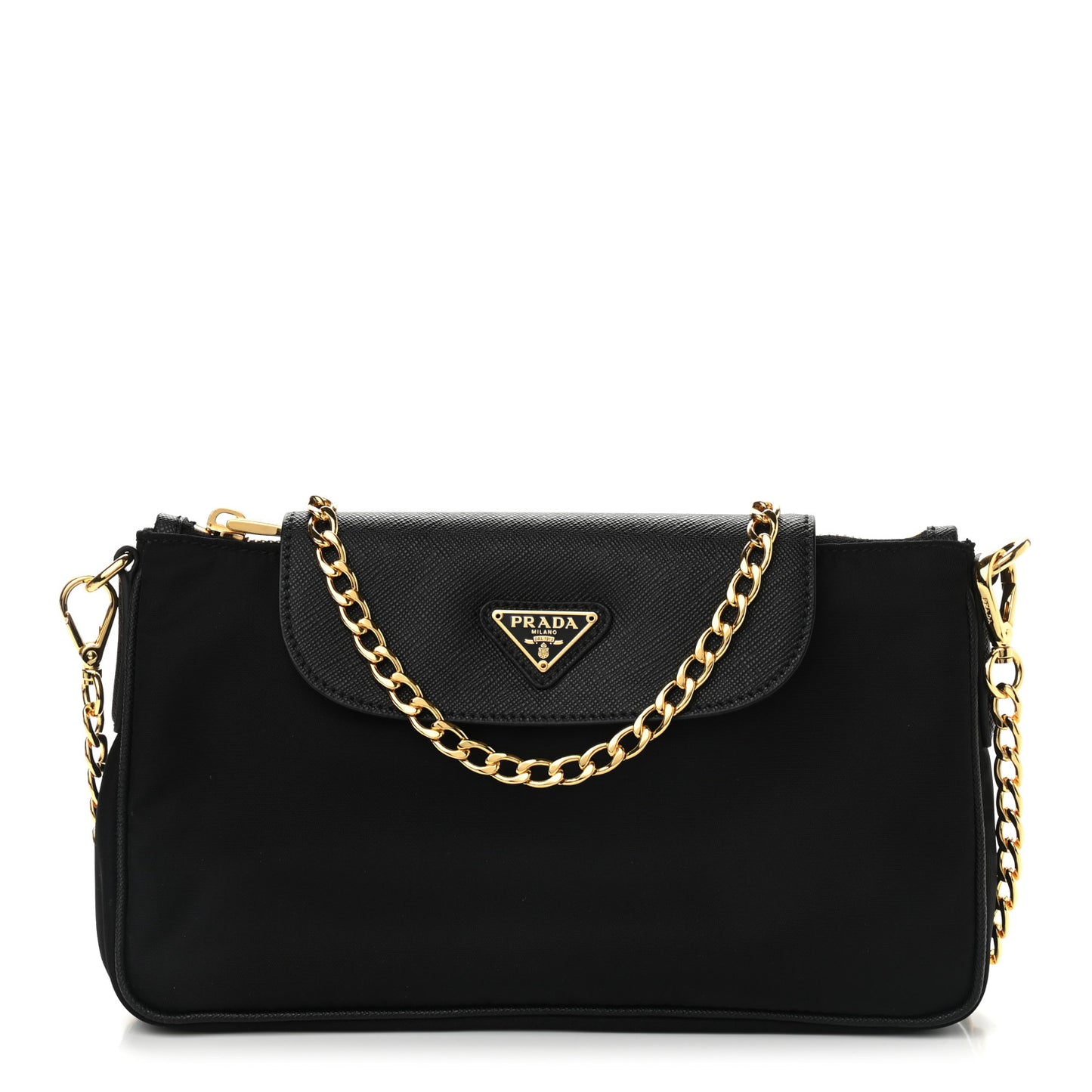 Tessuto Nylon Saffiano Crossbody Bag Black